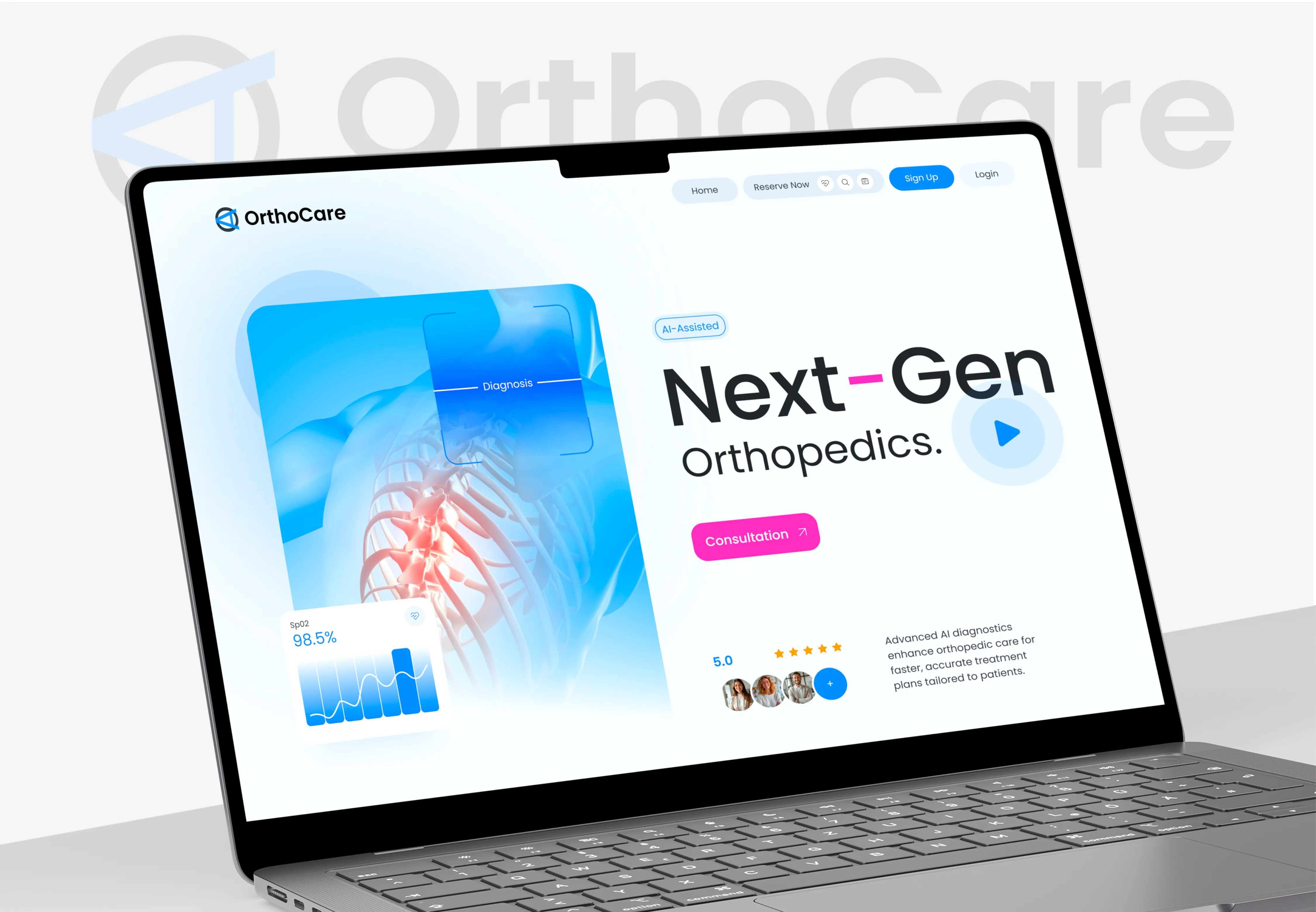 Healthcare clinic website UI design — OrthaCare, by Guljar Hosen